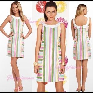 Lilly Pulitzer Darcy Multi Stripe Color Bow Back Dress Size 6